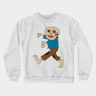 Gay pride Halloween ghost monster. Funny cartoon drawing animation. Crewneck Sweatshirt